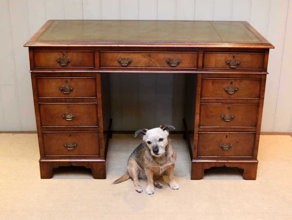 Georgian Style Walnut Pedestal Desk View VIII