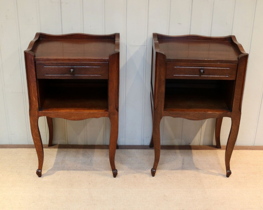 Pair Of Dark Oak Bedside Cabinets View II