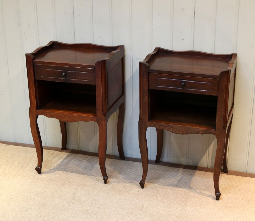 Pair Of Dark Oak Bedside Cabinets View III