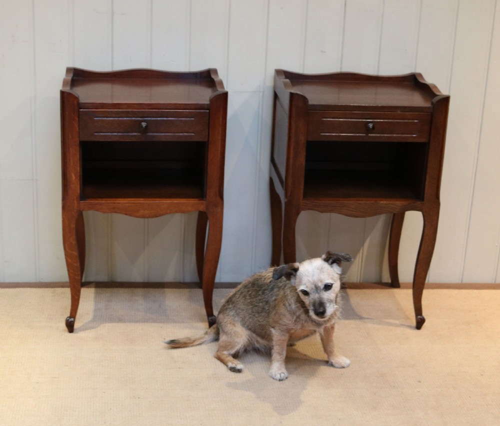 Pair Of Dark Oak Bedside Cabinets View VI