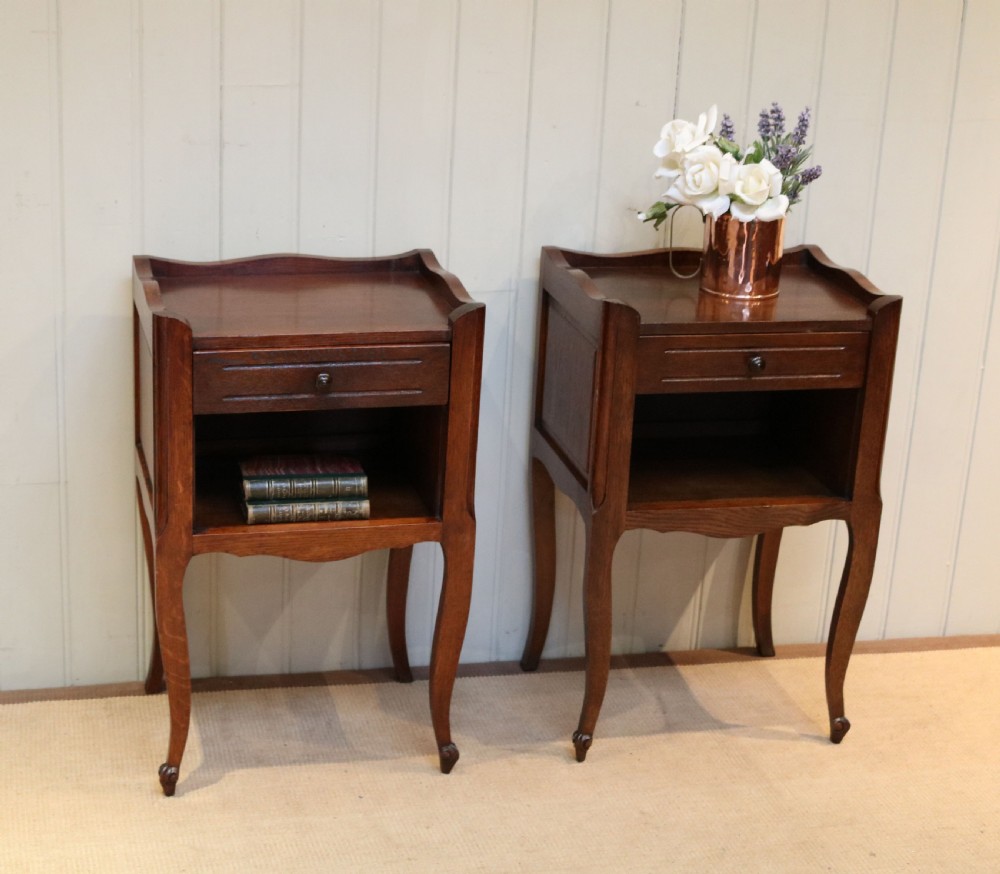 Pair Of Dark Oak Bedside Cabinets View VII