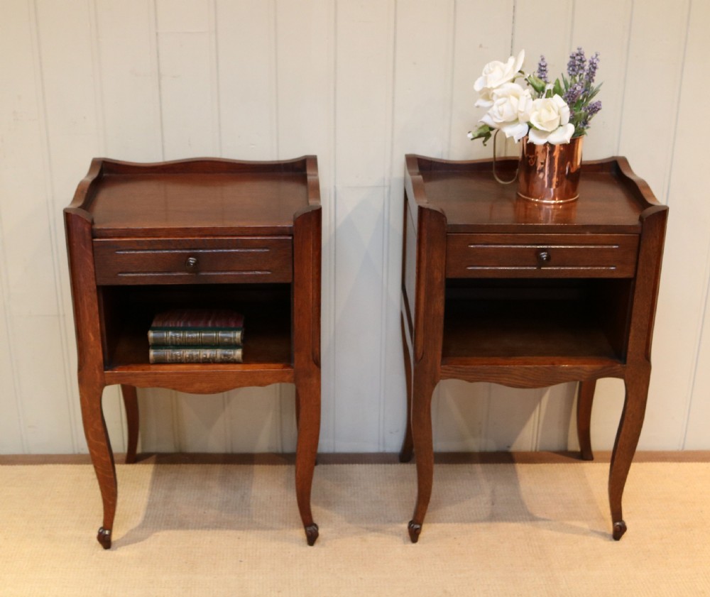 Pair Of Dark Oak Bedside Cabinets View VIII