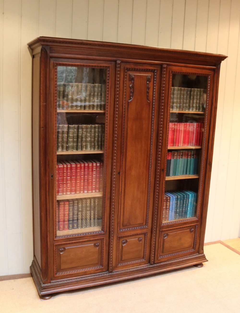 French Walnut Glazed Bookcase View III