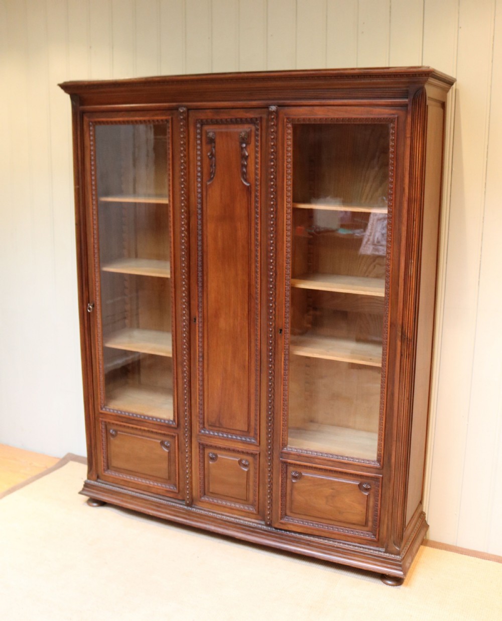French Walnut Glazed Bookcase View IV