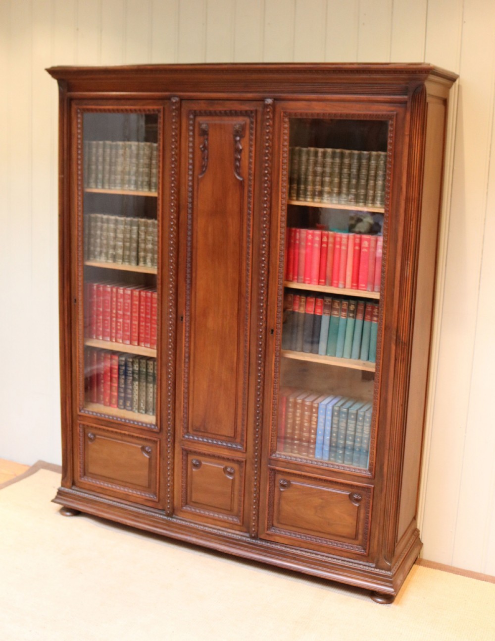 French Walnut Glazed Bookcase View V