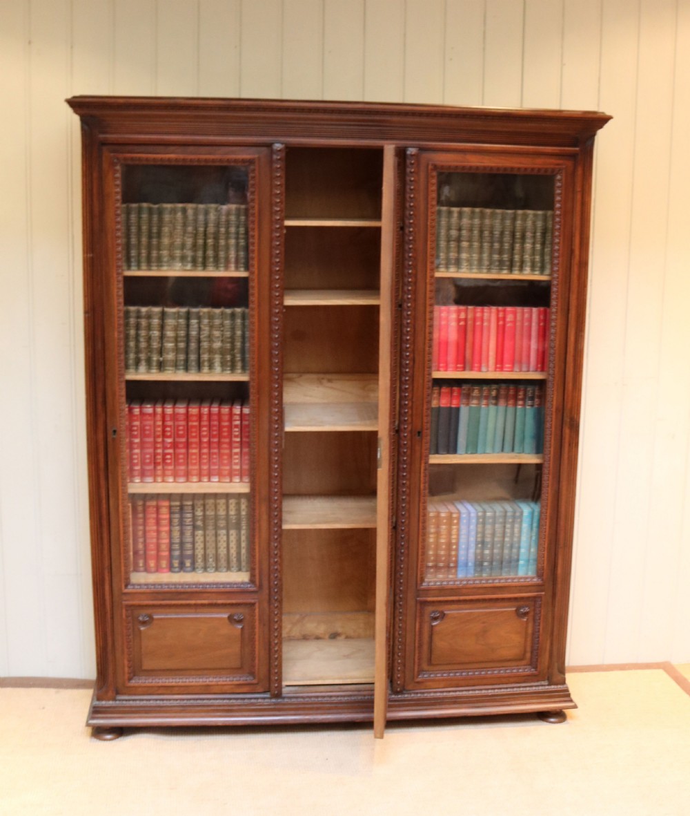 French Walnut Glazed Bookcase View VIII