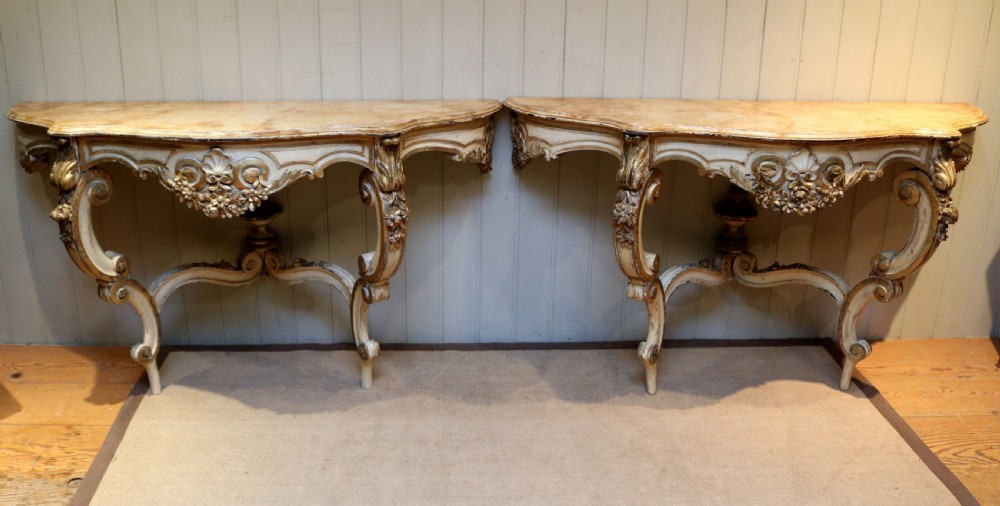 Pair Of Painted Console Tables View II