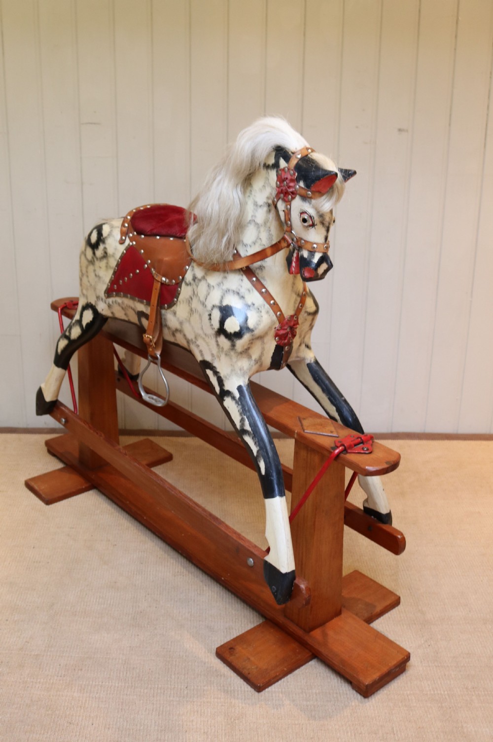 Medium Dapple Grey Rocking Horse View V