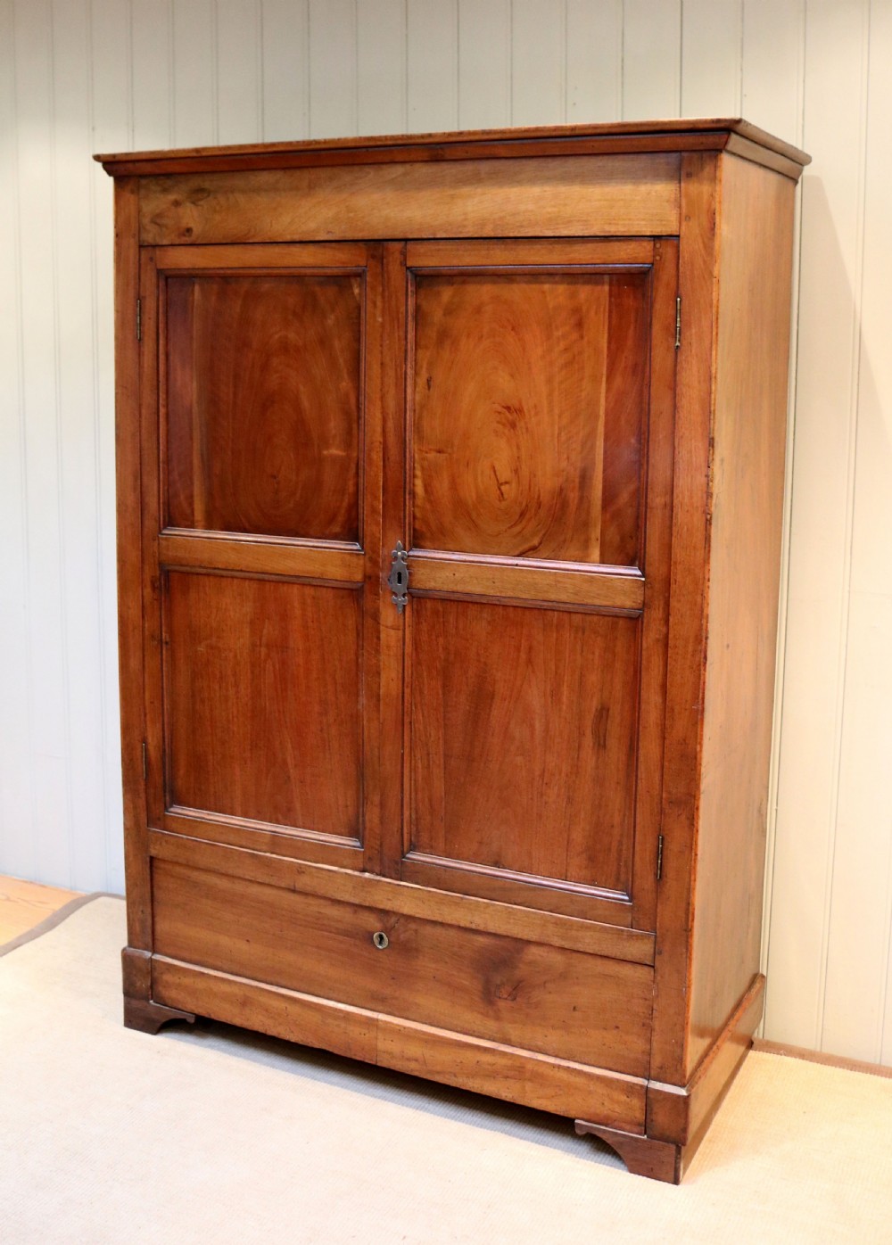 Mid 19th Century Solid Cherry Wood Armoire