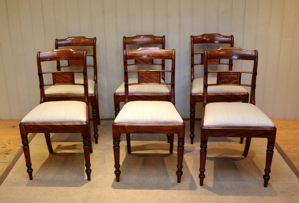 Set Of Six Regency Mahogany Dining Chairs 