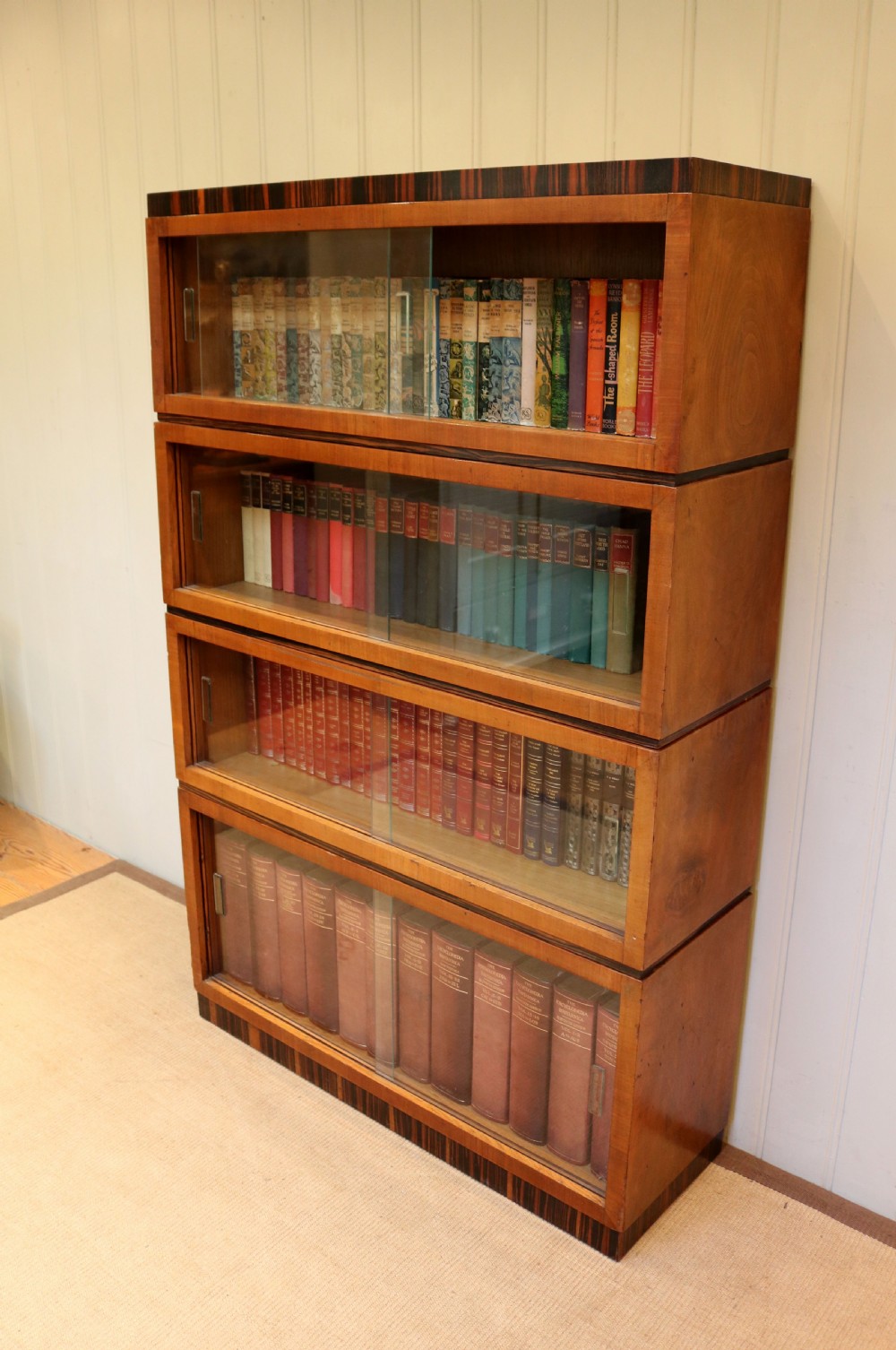 Art Deco Walnut And Coromandel Stacking Bookcase  View V