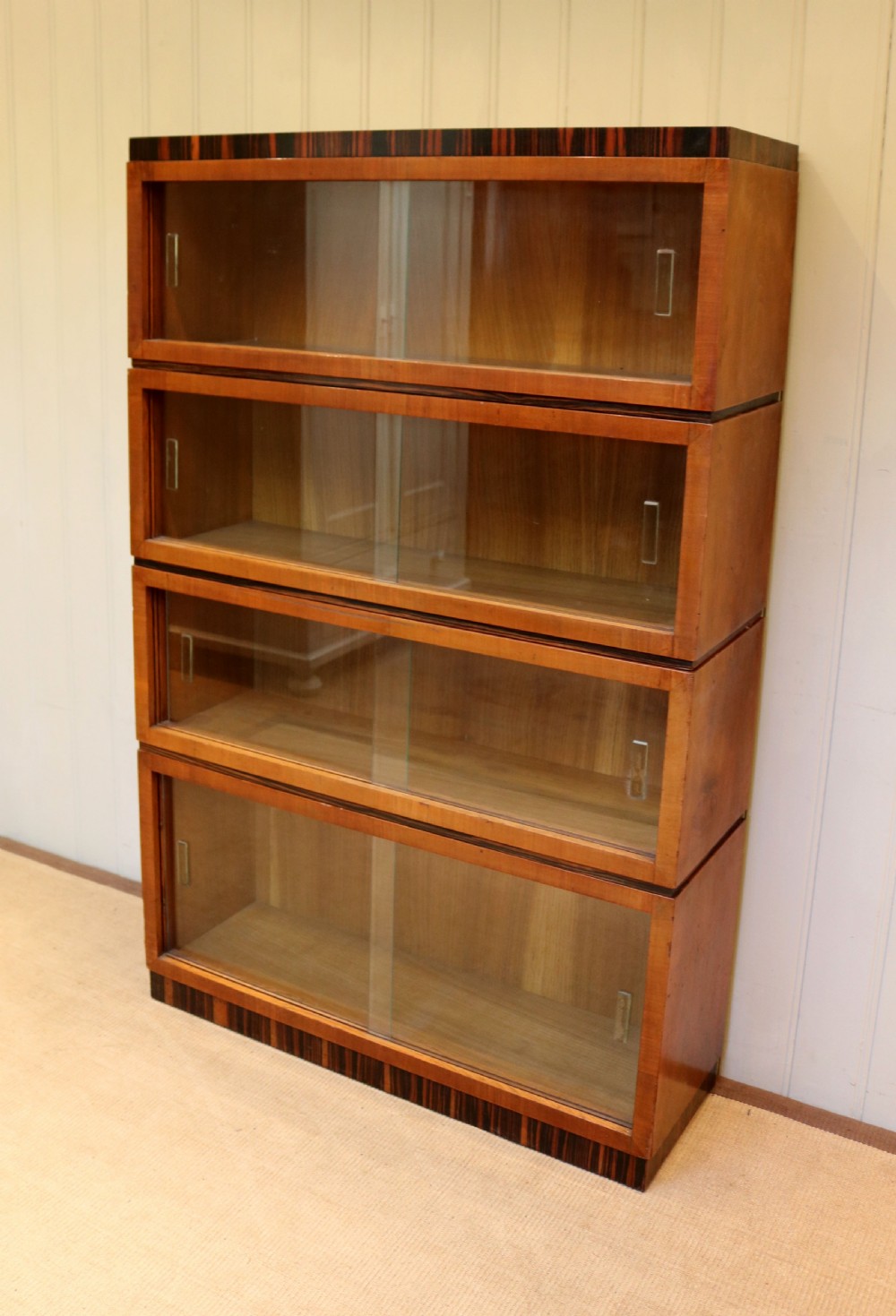 Art Deco Walnut And Coromandel Stacking Bookcase  View VI