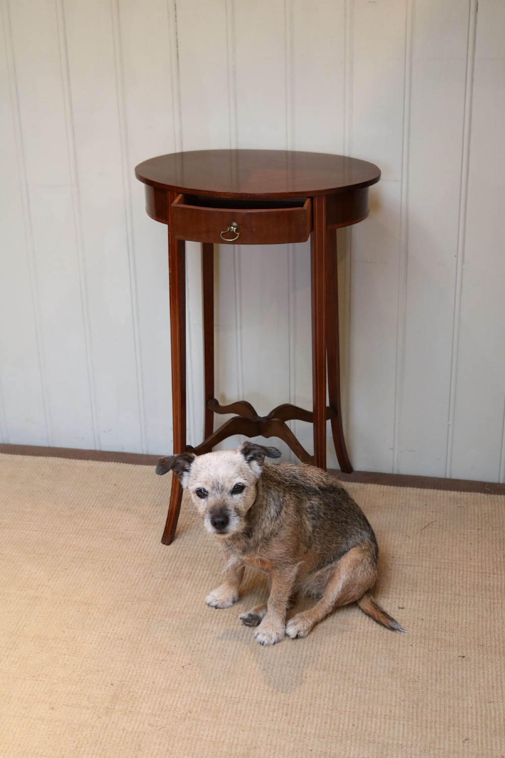 Small Edwardian Mahogany Oval Table View VII