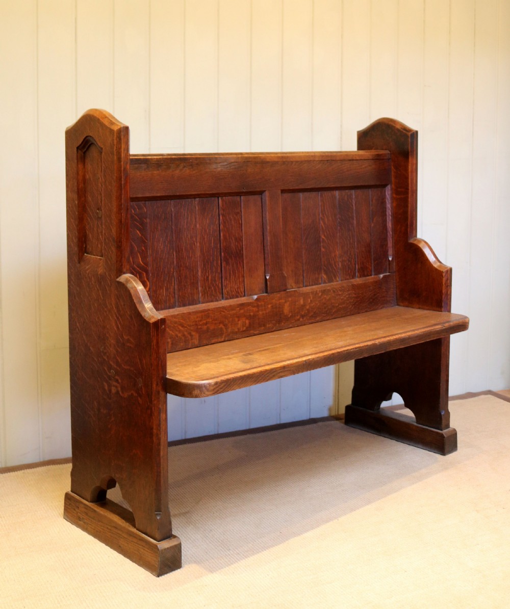 Substantial Solid Oak Pew 