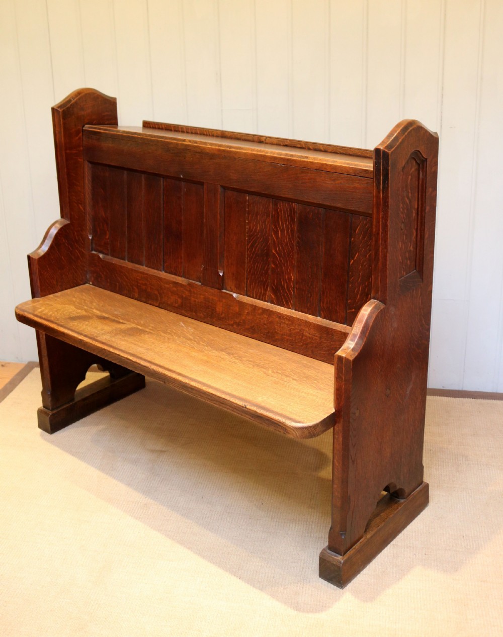Substantial Solid Oak Pew  View II