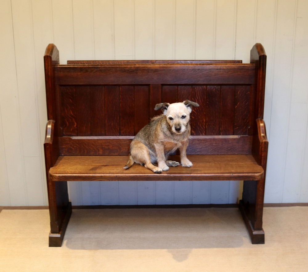 Substantial Solid Oak Pew  View III