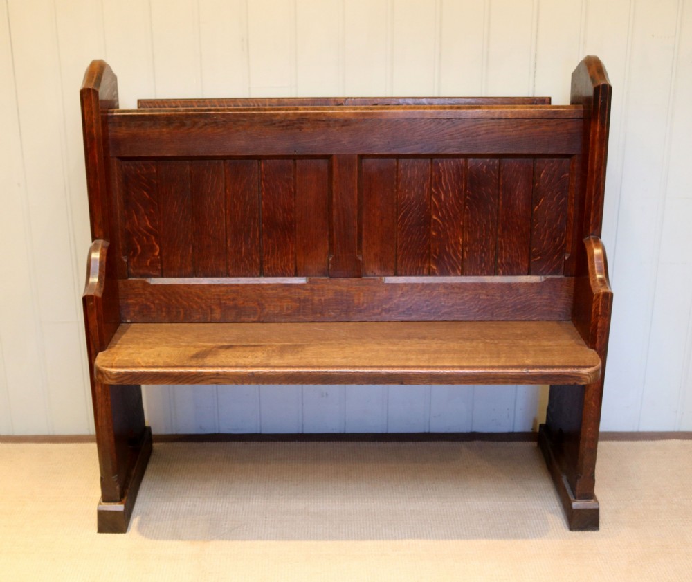 Substantial Solid Oak Pew  View IV