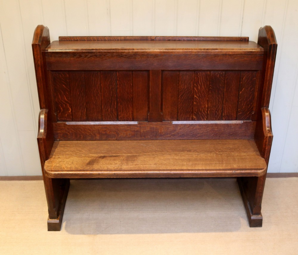 Substantial Solid Oak Pew  View VII
