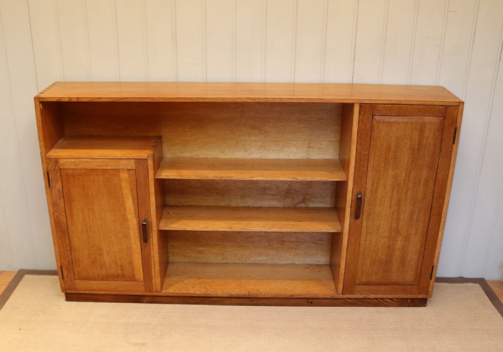 Golden Oak Heals Style Cabinet Bookcase  View II