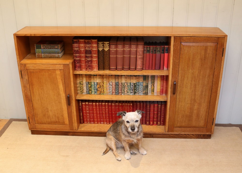 Golden Oak Heals Style Cabinet Bookcase  View V