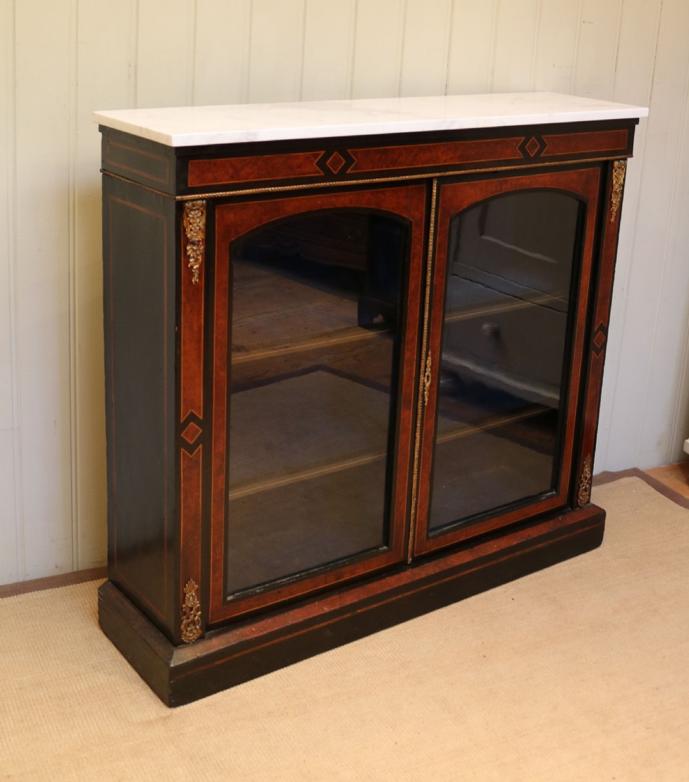 Victorian Amboyna And Ebonized Pier Cabinet  View V
