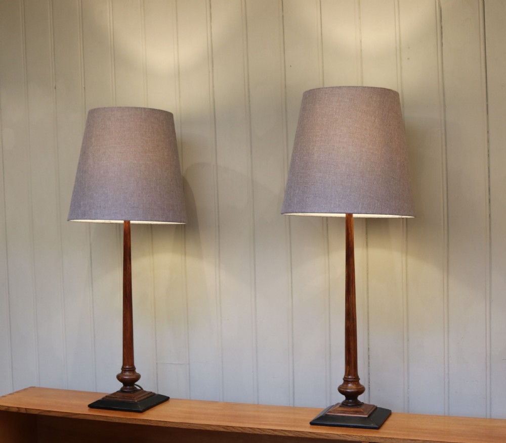 Pair Of Oak Art Deco Lamp Bases View VII