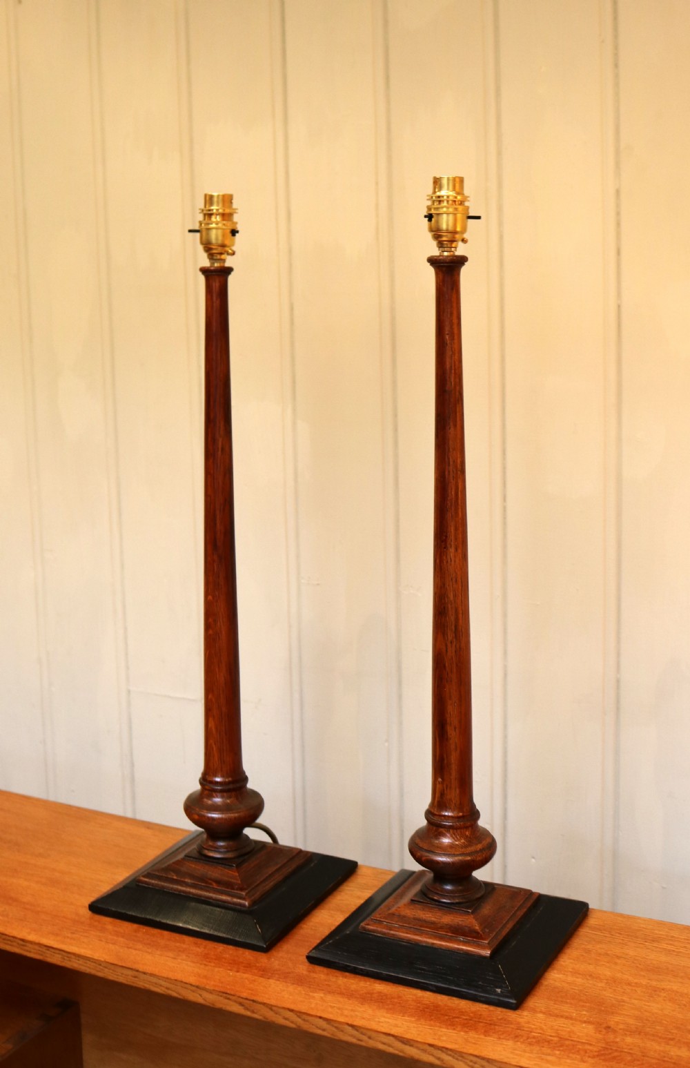 Pair Of Oak Art Deco Lamp Bases View VIII