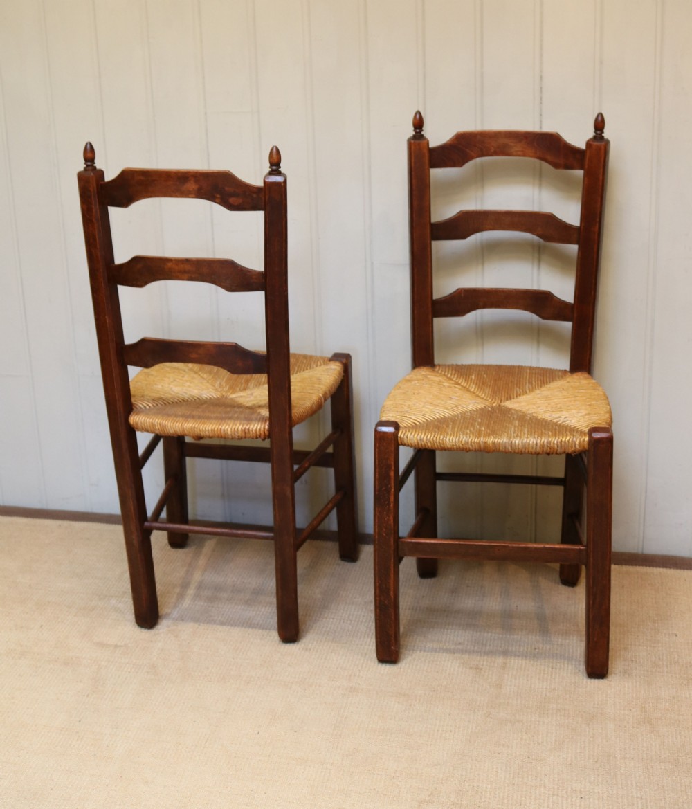 Set Of Six Beech Rush Seat Chairs  View IX
