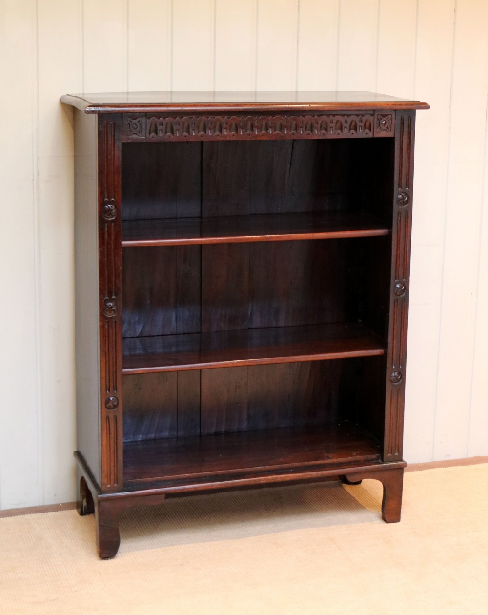 Rustic Beech Open Bookcase View IV
