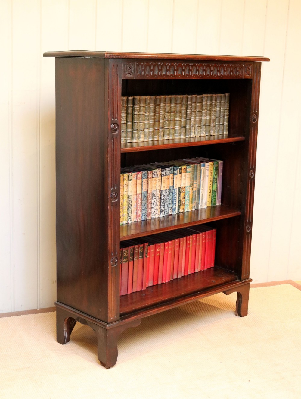 Rustic Beech Open Bookcase View V