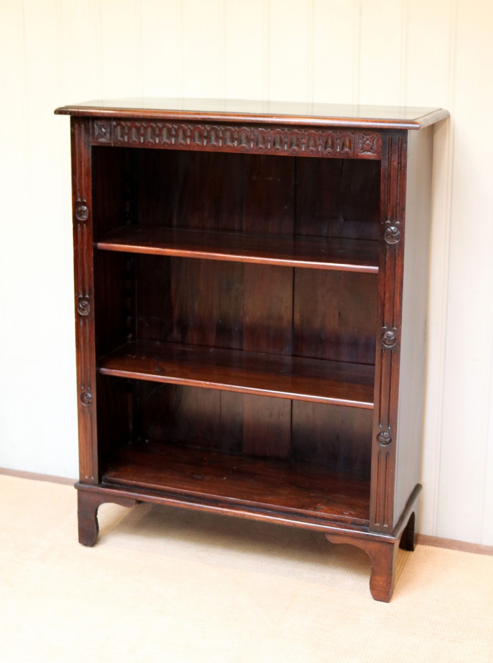 Rustic Beech Open Bookcase View VIII