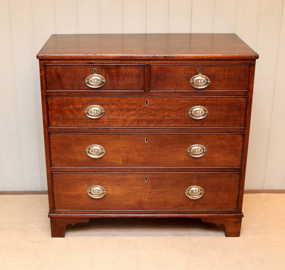Georgian Solid Oak Chest Of Drawers