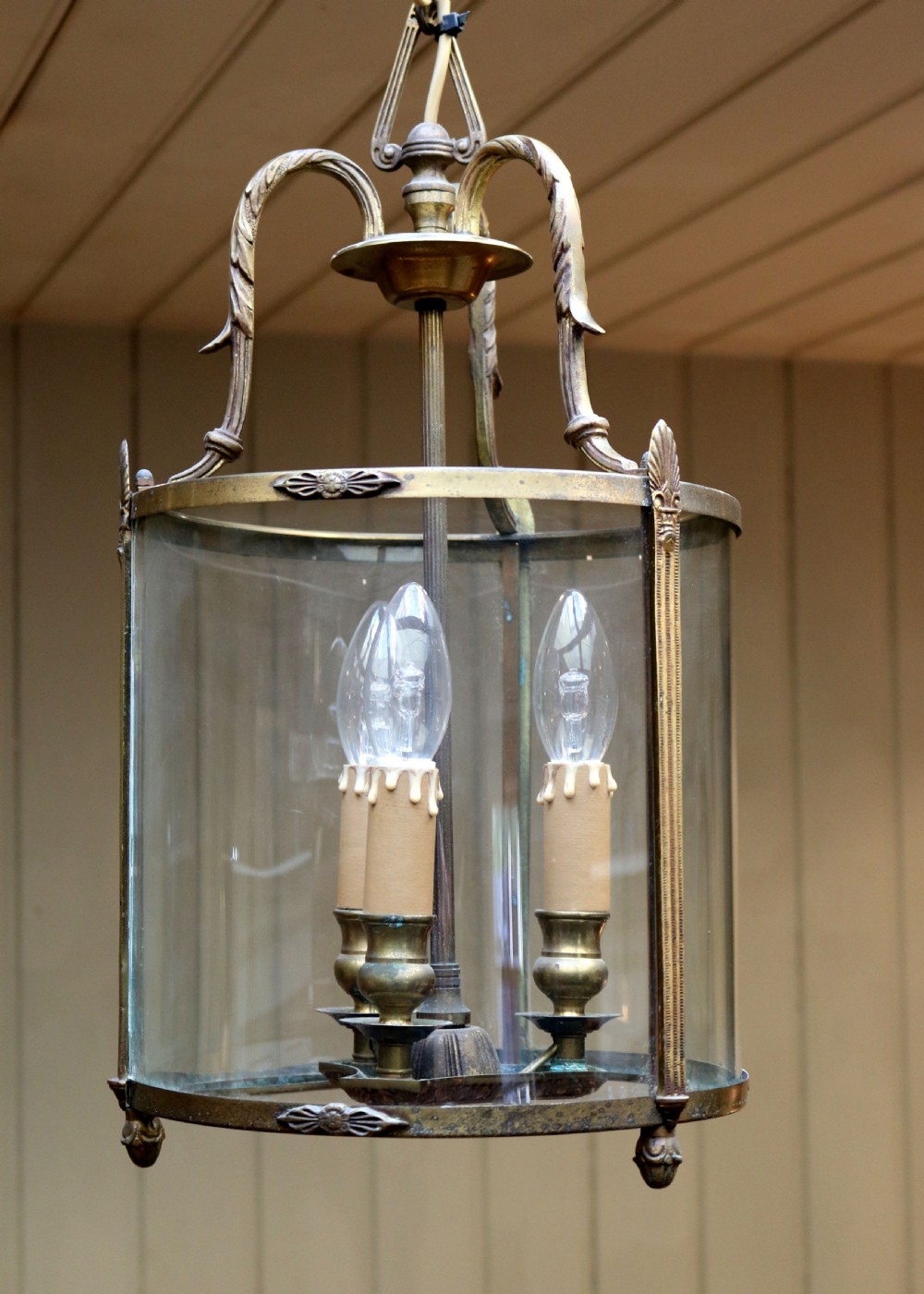 French Gilt Three Branch Hall Lantern