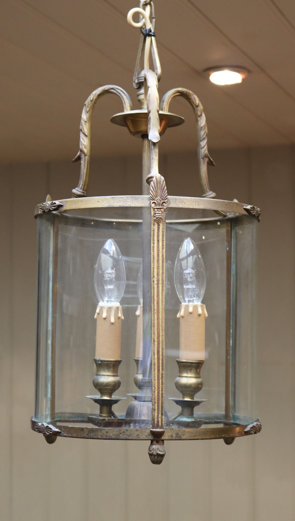 French Gilt Three Branch Hall Lantern View III