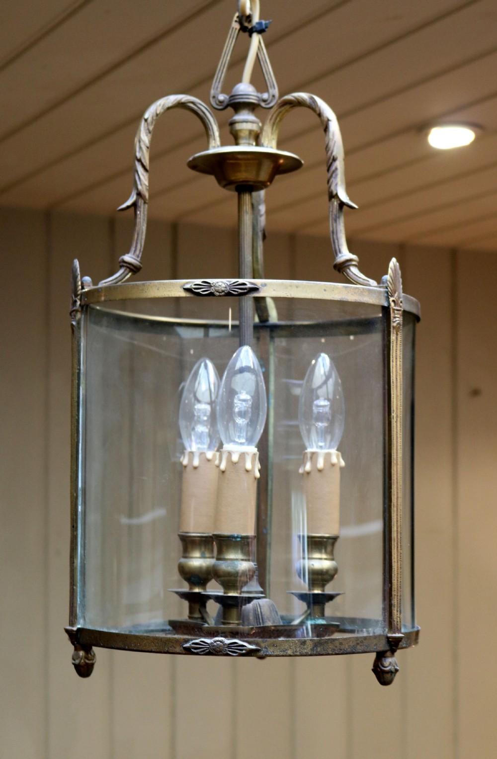 French Gilt Three Branch Hall Lantern View V