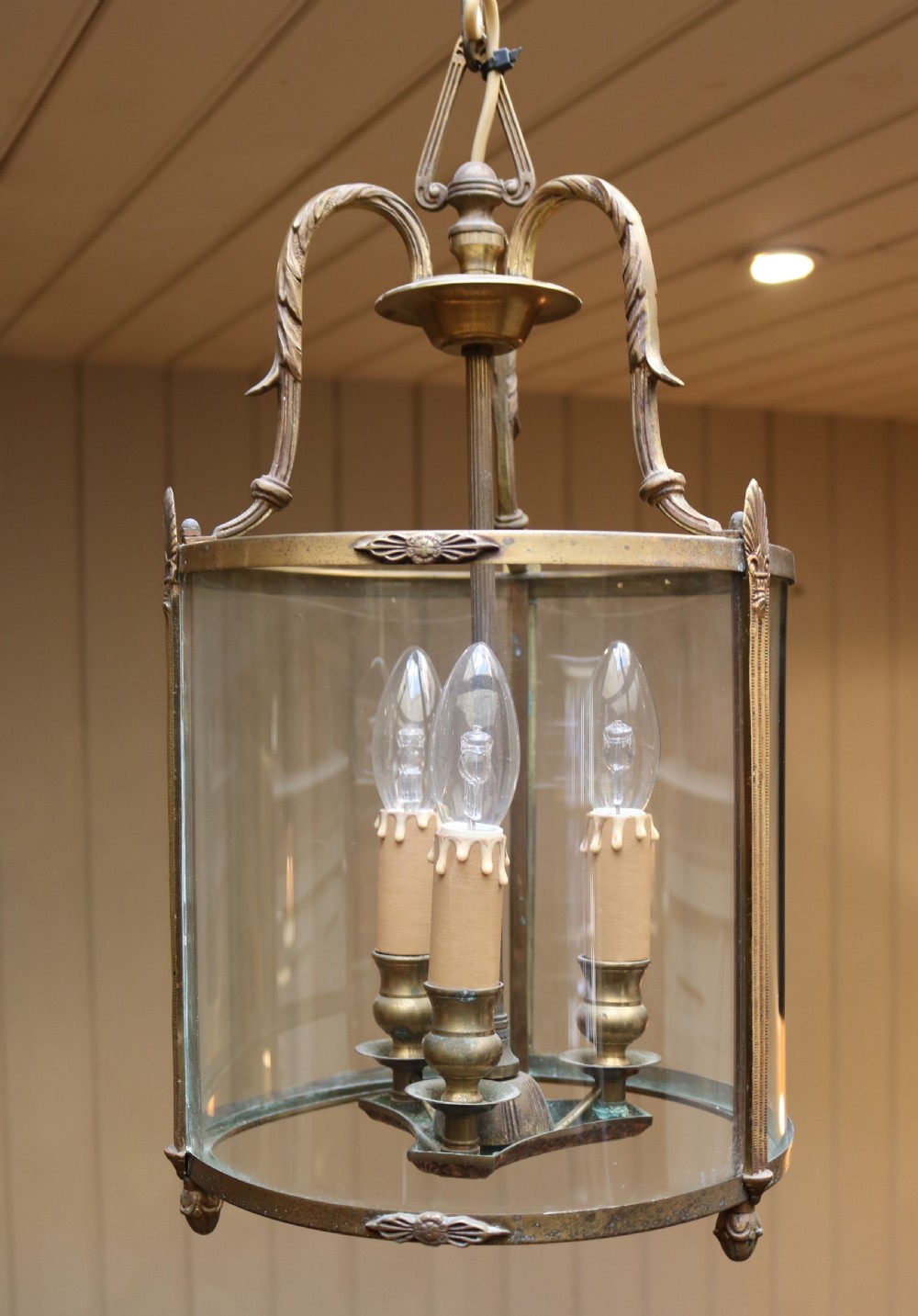 French Gilt Three Branch Hall Lantern View VI