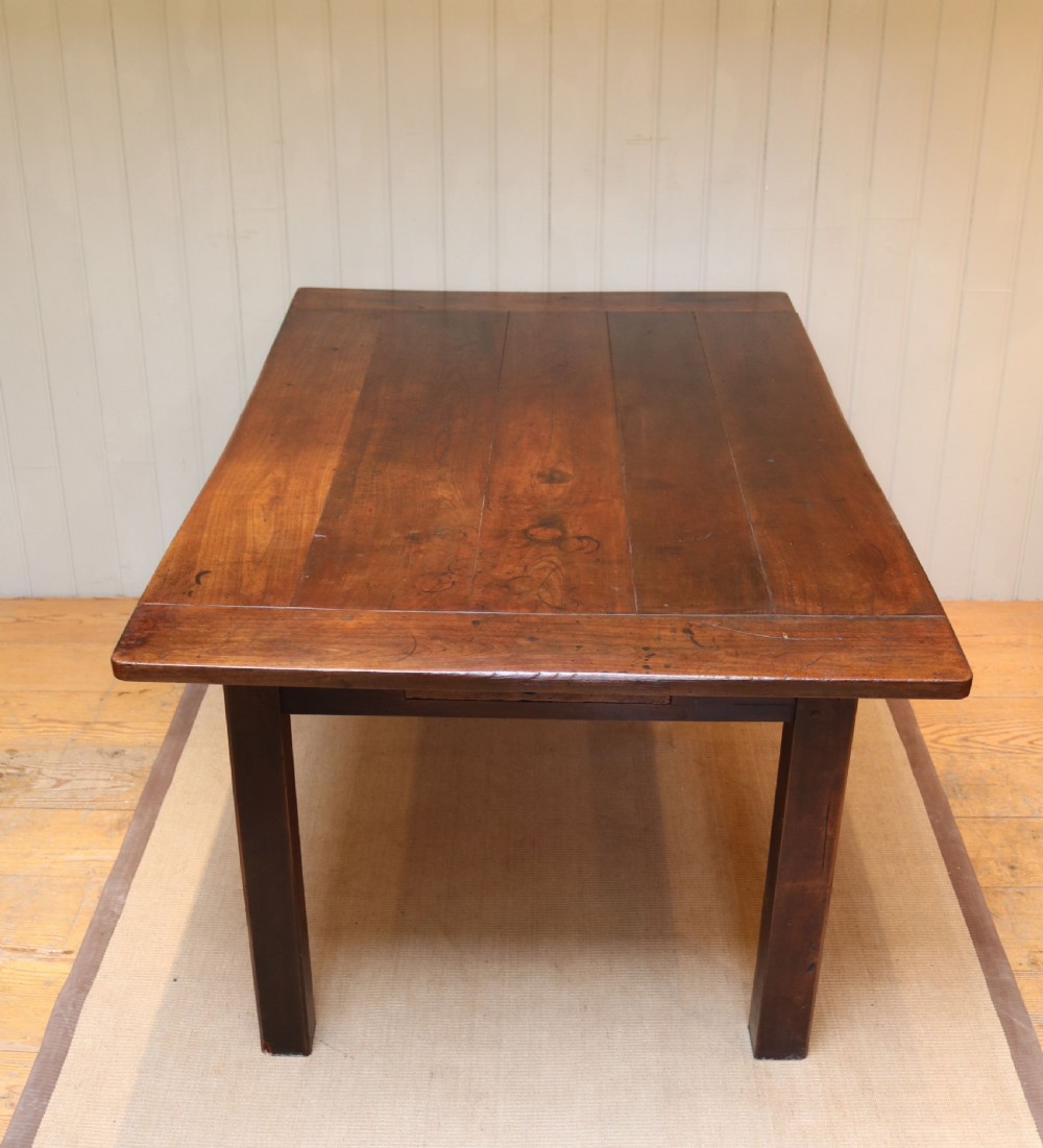 French Dark Cherry Wood Farmhouse Table  View III