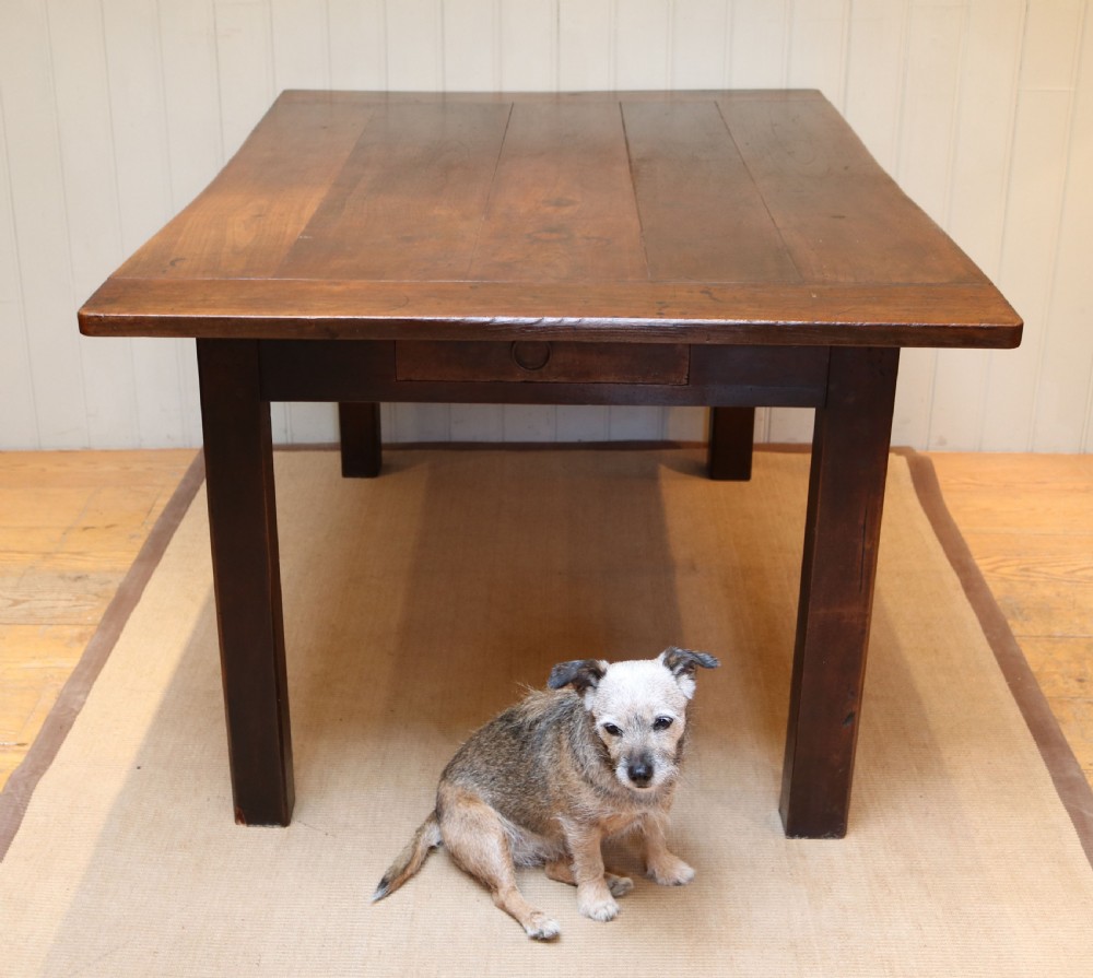 French Dark Cherry Wood Farmhouse Table  View IV
