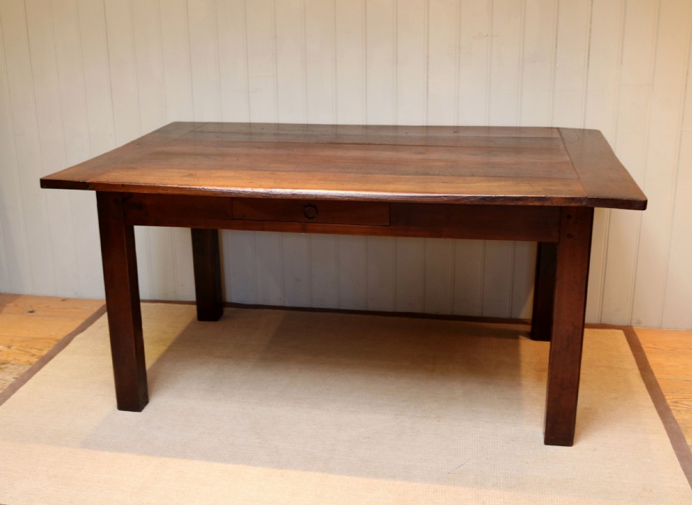 French Dark Cherry Wood Farmhouse Table  View VI