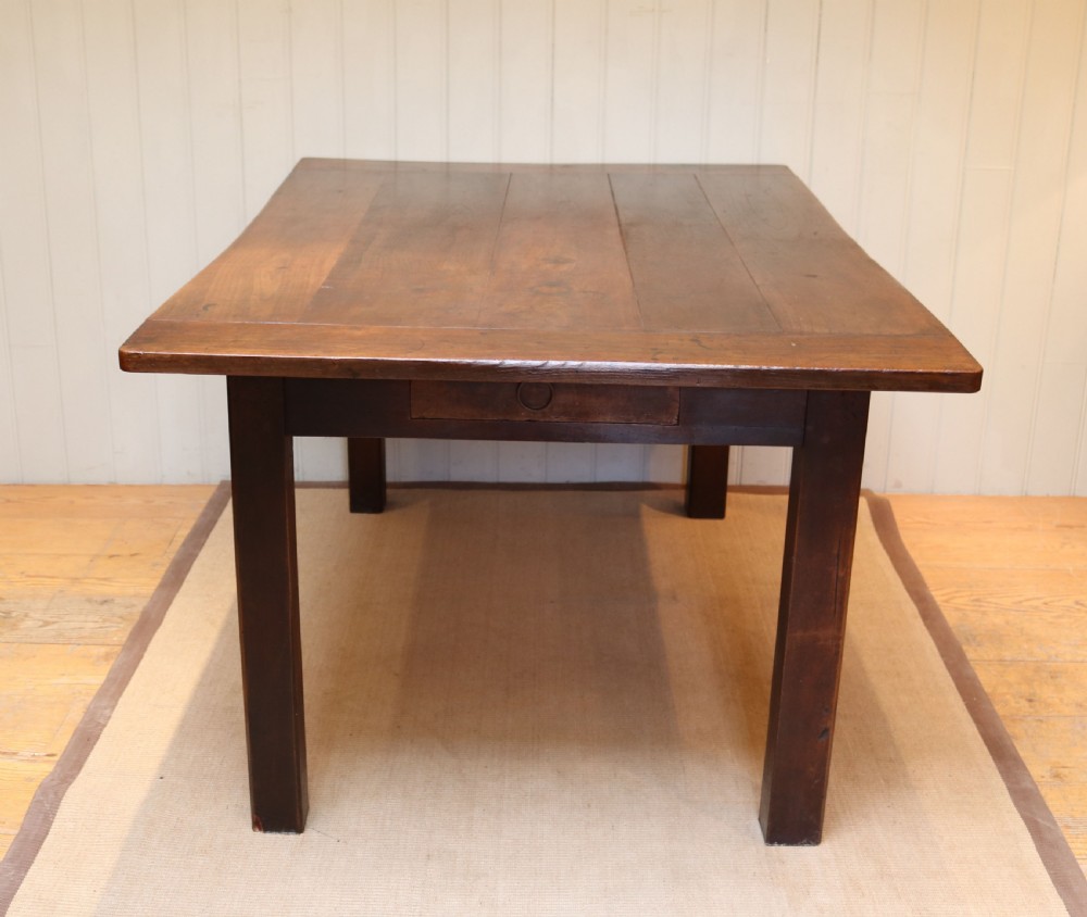 French Dark Cherry Wood Farmhouse Table  View VIII