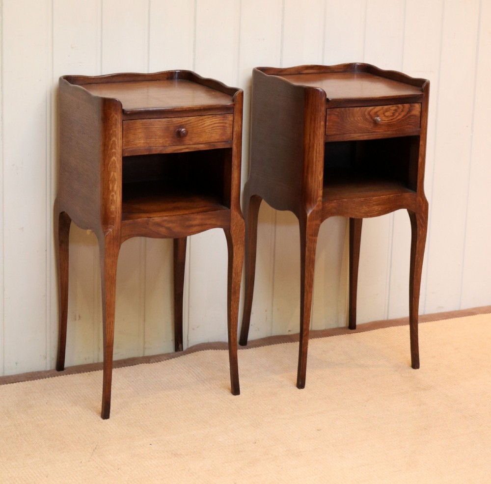 Pair Of French Oak Bedside Cabinets