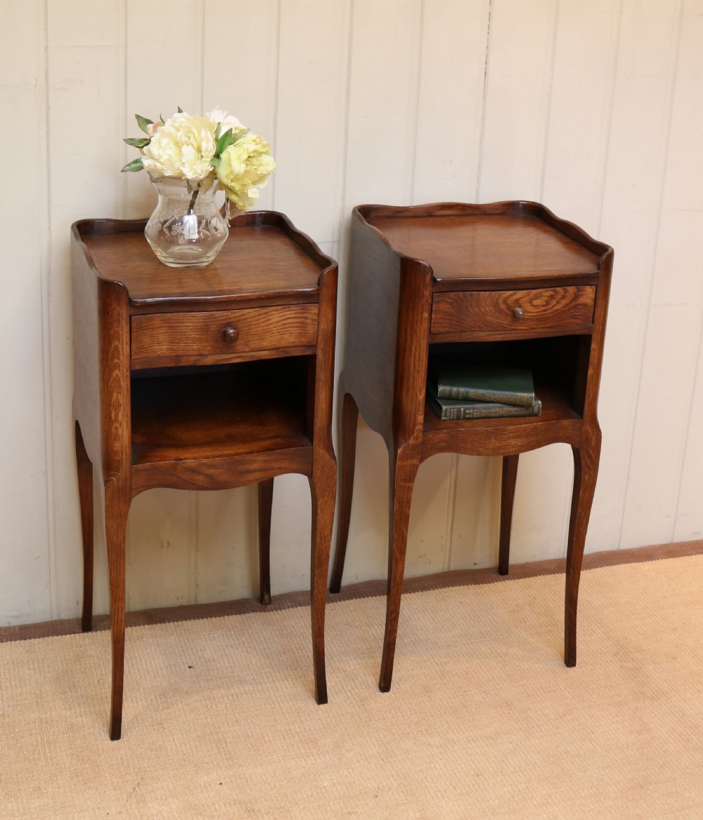 Pair Of French Oak Bedside Cabinets View V