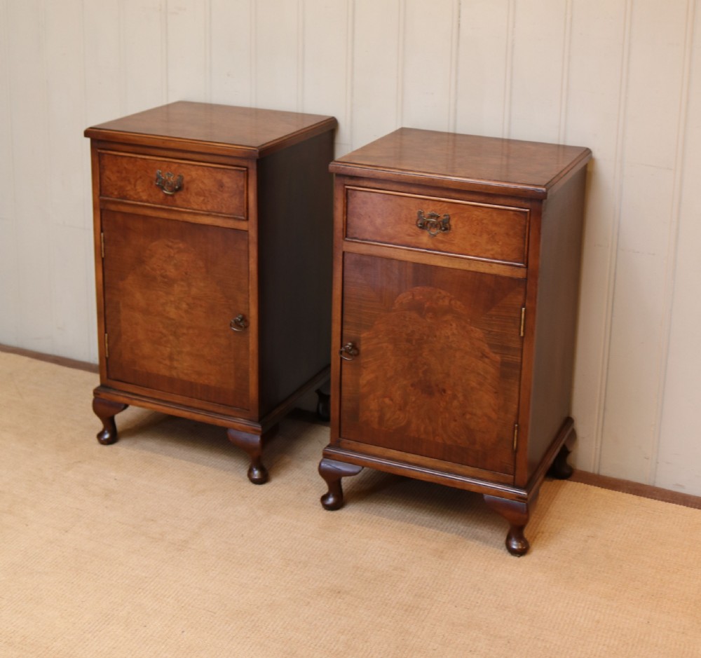 Pair Of Burr Walnut Bedside Cabinets  View II