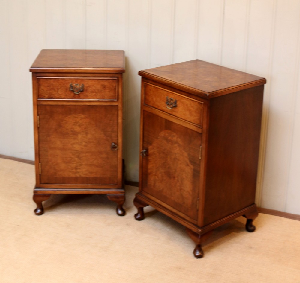 Pair Of Burr Walnut Bedside Cabinets  View IV