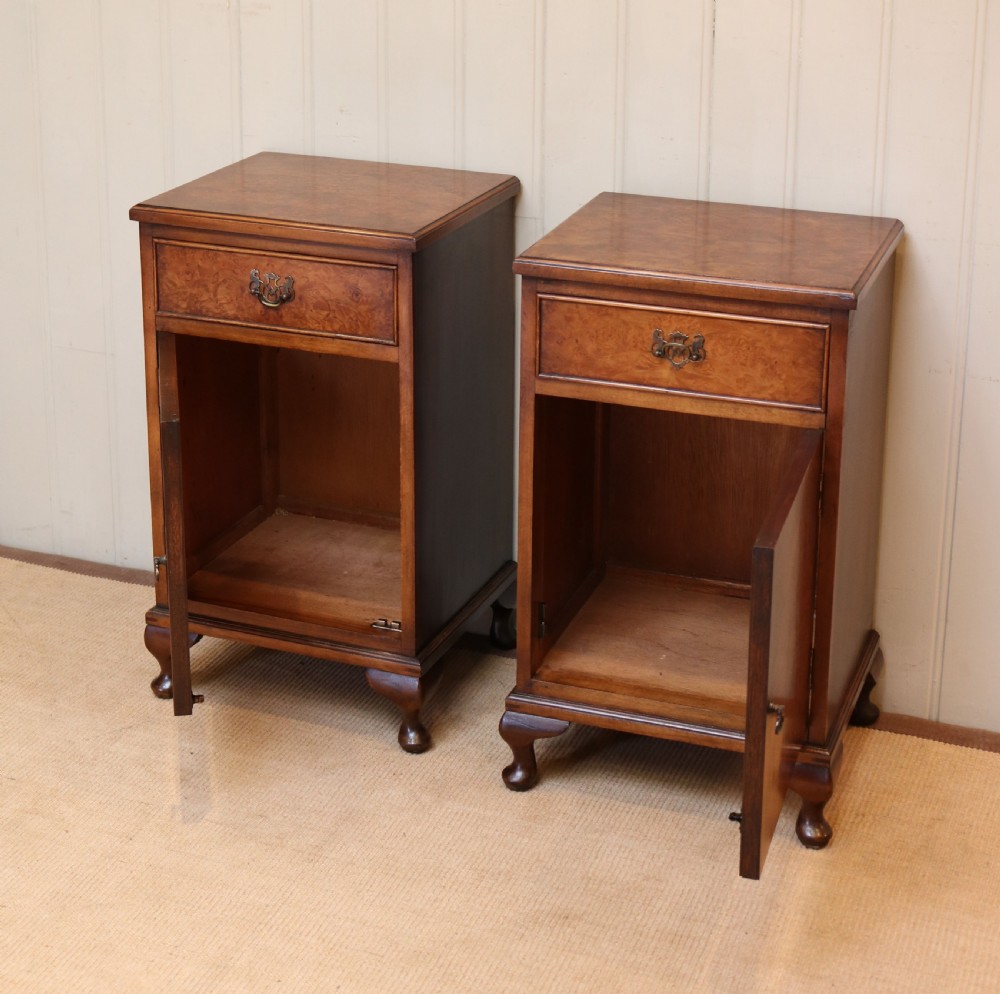 Pair Of Burr Walnut Bedside Cabinets  View VI