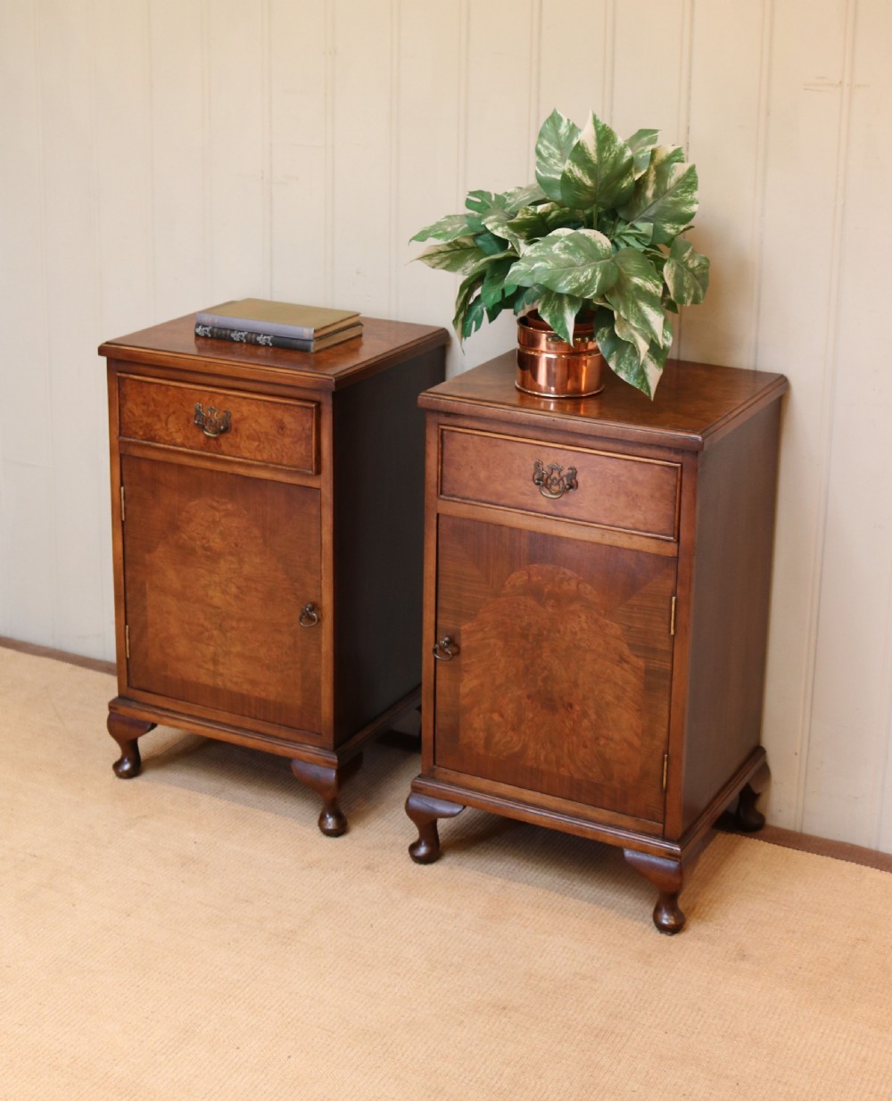 Pair Of Burr Walnut Bedside Cabinets  View VII