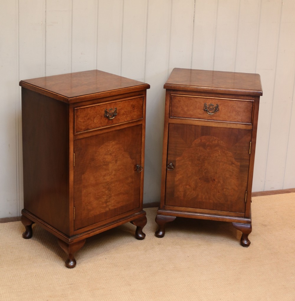Pair Of Burr Walnut Bedside Cabinets  View VIII