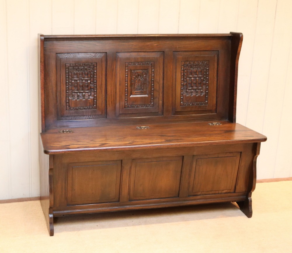 Carved Oak Bench