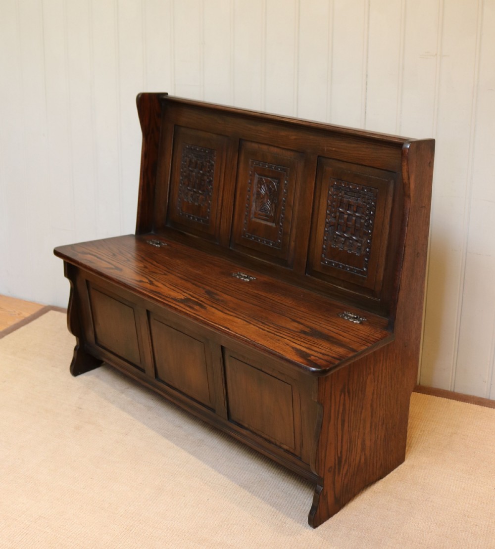 Carved Oak Bench View II