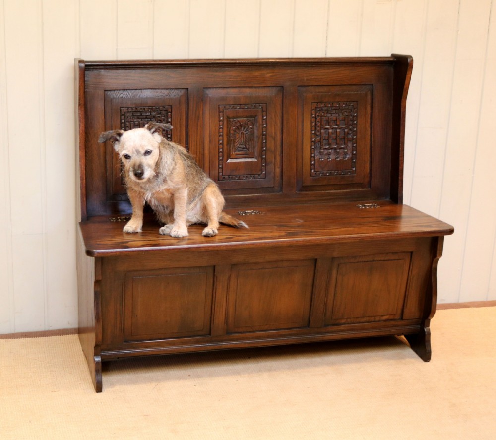 Carved Oak Bench View III